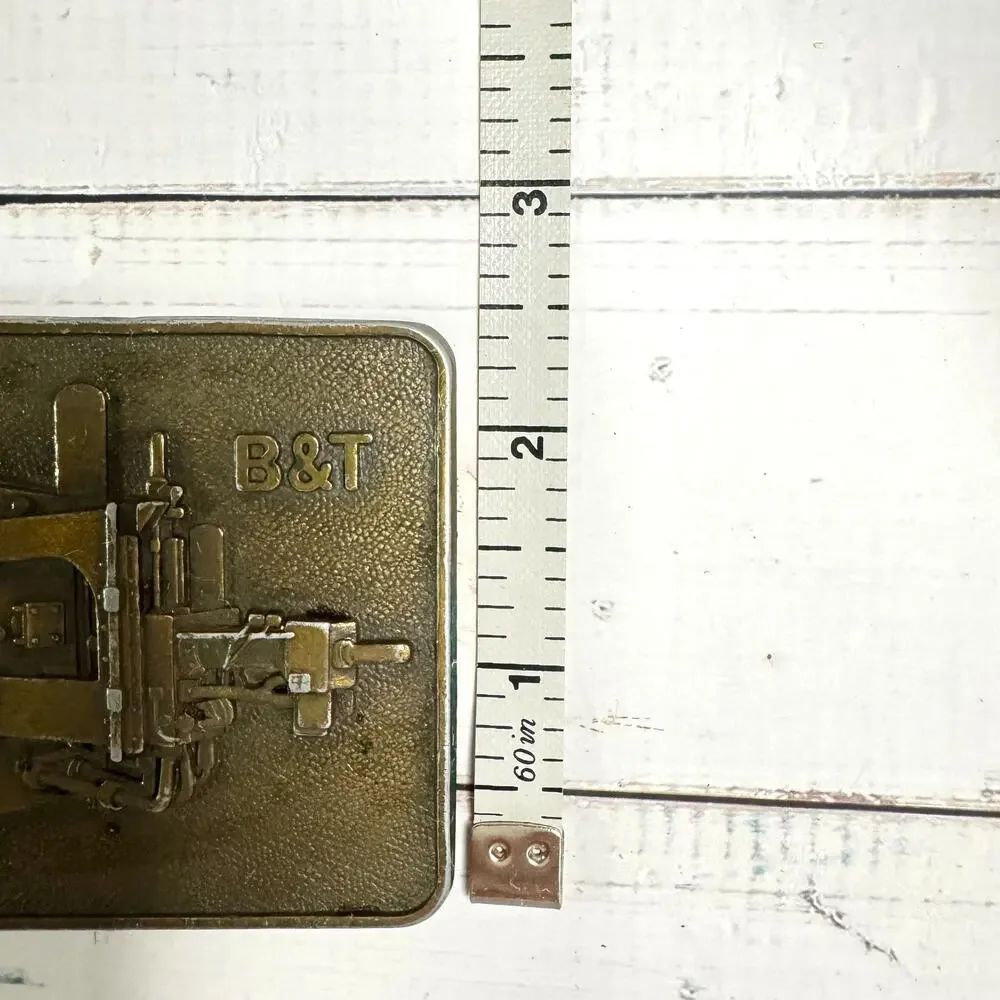 Vintage B&T Brass Belt Buckle Rectangular Cold Chamber Die Casting Machine Stamp